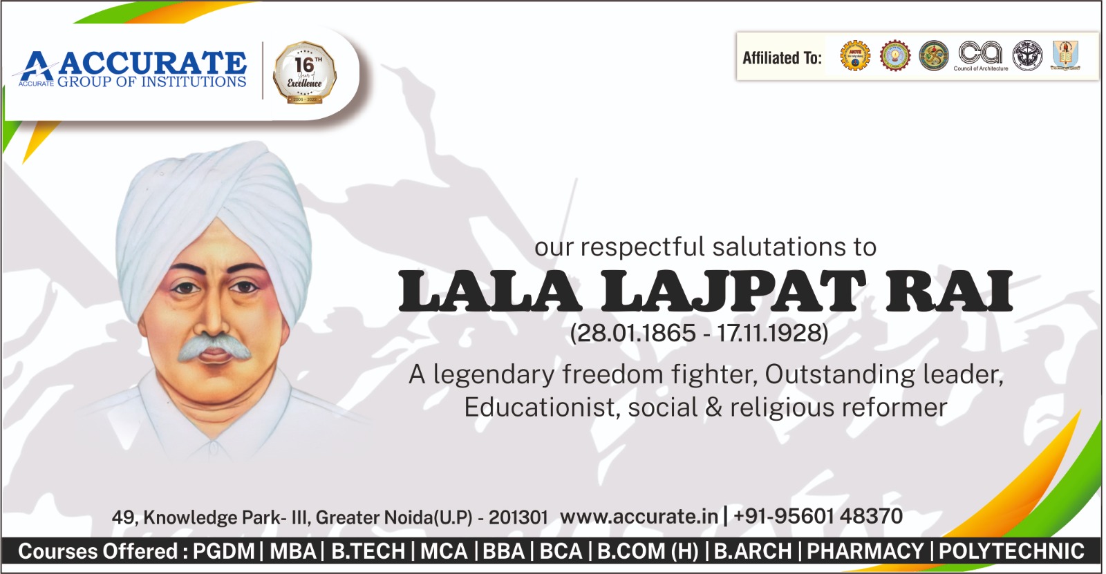 A legendary freedom fighter, Outstanding leader
